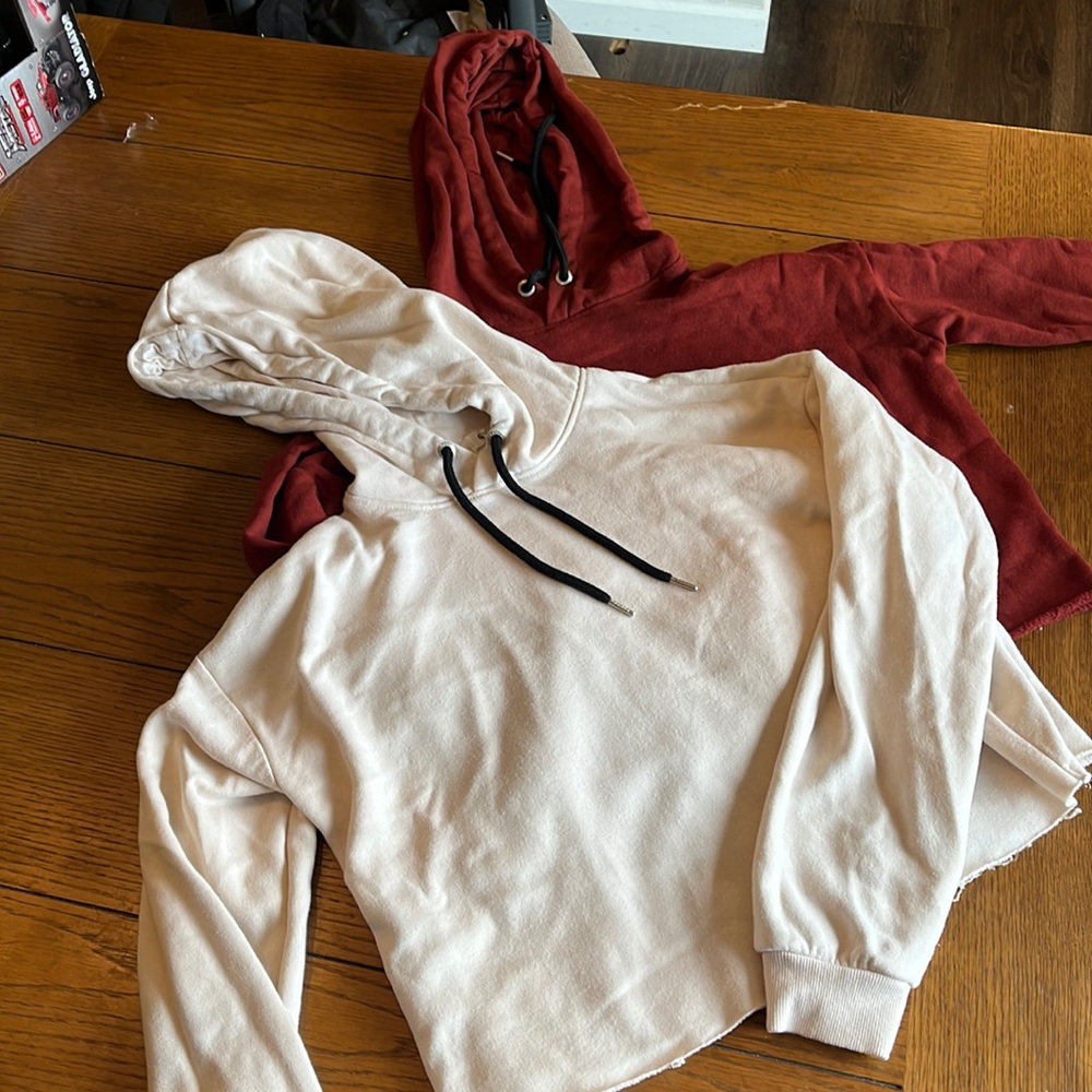 2 cropped garage hoodies